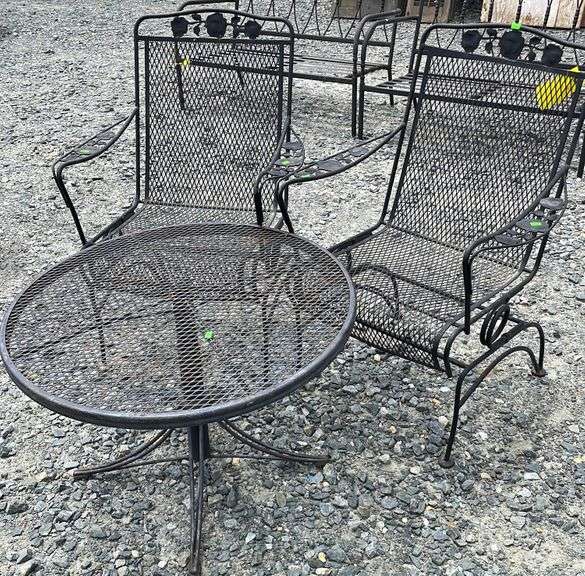 3pc wrought iron patio set Dixon's Auction at Crumpton