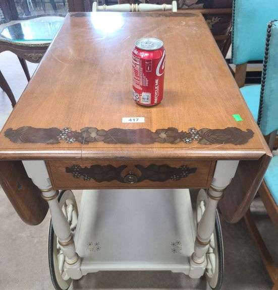 Ethan Allen stenciled bar cart Dixon's Auction at Crumpton