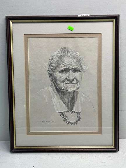 Pair James Ralph Johnson graphite Native American portraits - Dixon's ...