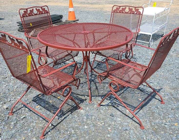 5pc wrought iron patio set Dixon's Auction at Crumpton