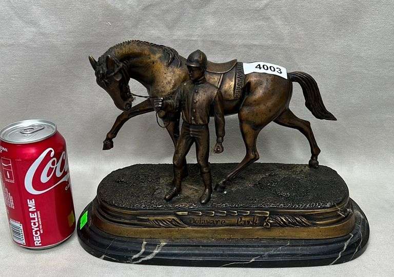 Delaware Park bronze horse sculpture Dixon's Auction at Crumpton