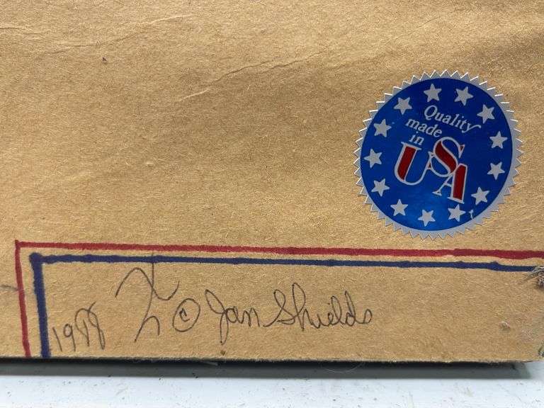 Jan Shield folk art double portrait painting Dixon's Auction at Crumpton