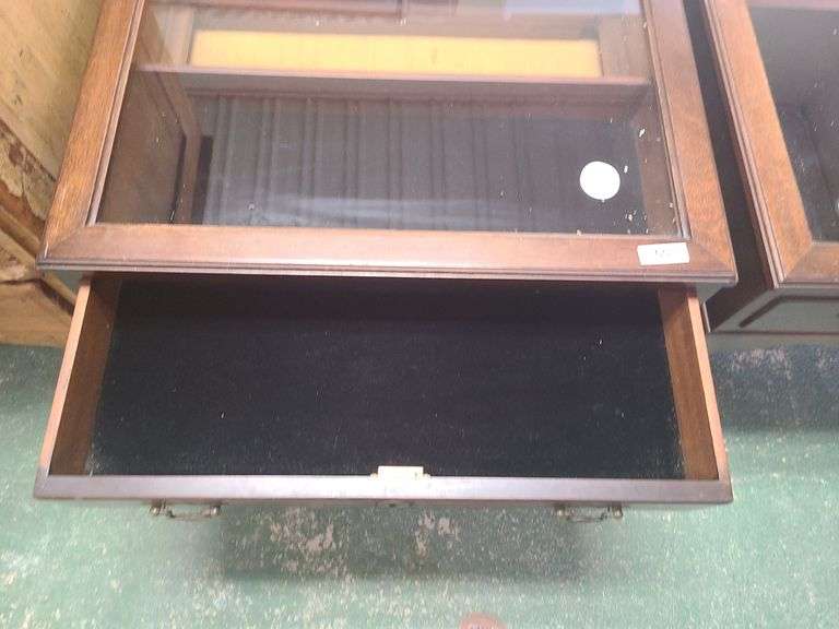 Pair display case end tables Dixon's Auction at Crumpton