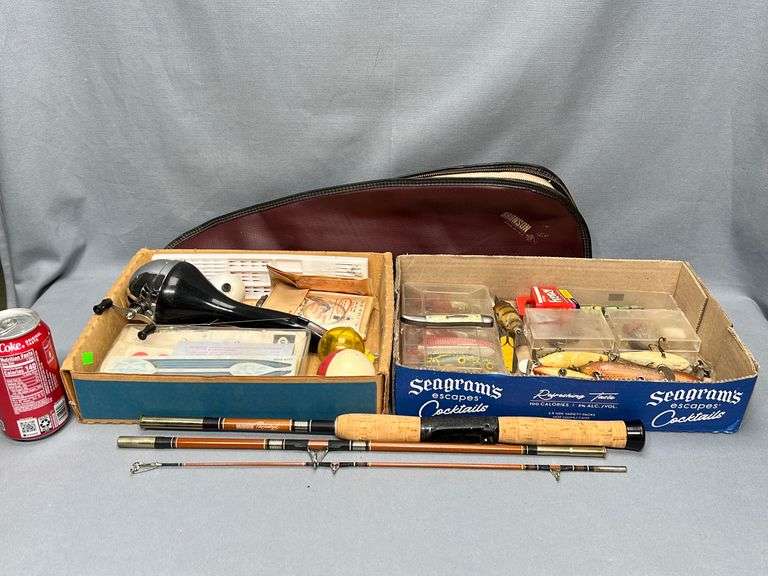 Lot of antique and vintage fishing collectibles Dixon's Auction at Crumpton