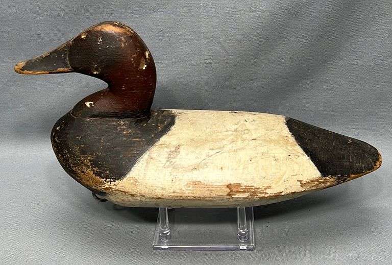 Sam Barnes Havre de Grace MD canvasback duck decoy in original paint