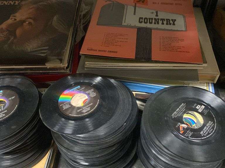 Lot Vintage 45 Records & Antique Records Dixon's Auction at Crumpton