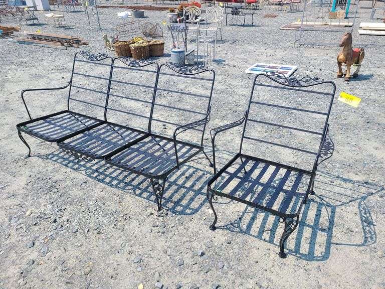 2pc wrought iron patio set Dixon's Auction at Crumpton