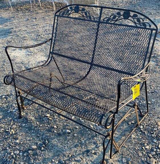 wrought iron porch glider Dixon's Auction at Crumpton