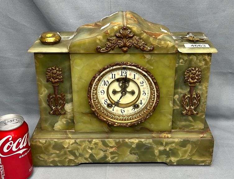 Antique Ansonia onyx mantle clock Dixon's Auction at Crumpton