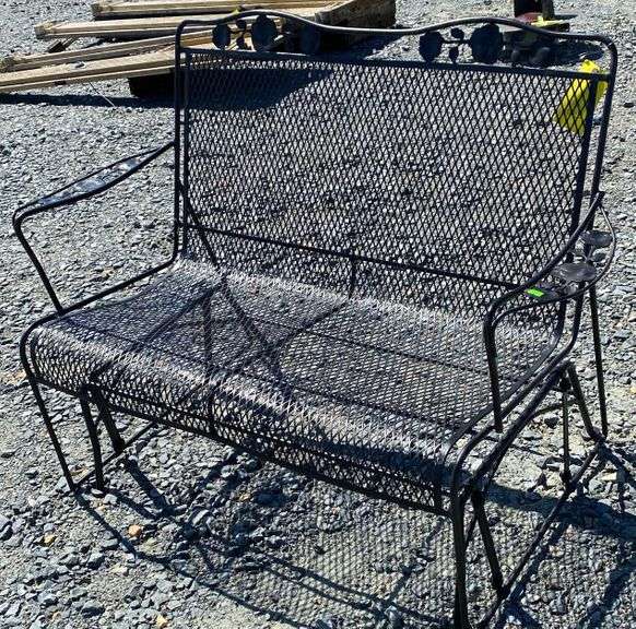 wrought iron patio glider Dixon's Auction at Crumpton