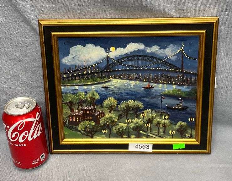 Dory Coffee Brooklyn Bridge oil painting Dixon's Auction at Crumpton