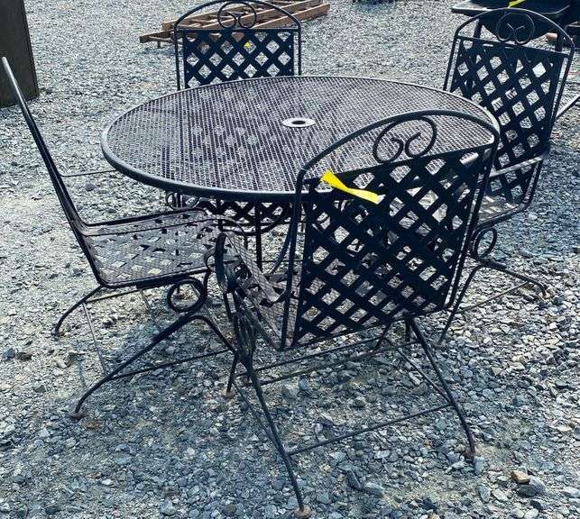 5pc wrought iron patio set Dixon's Auction at Crumpton