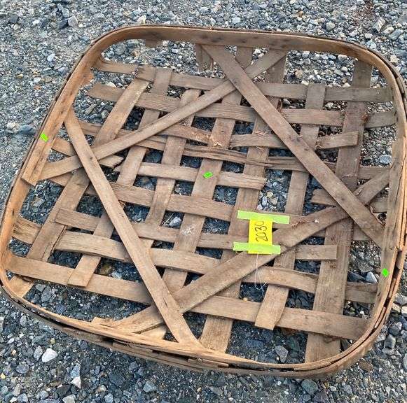 vintage tobacco basket as is Dixon's Auction at Crumpton