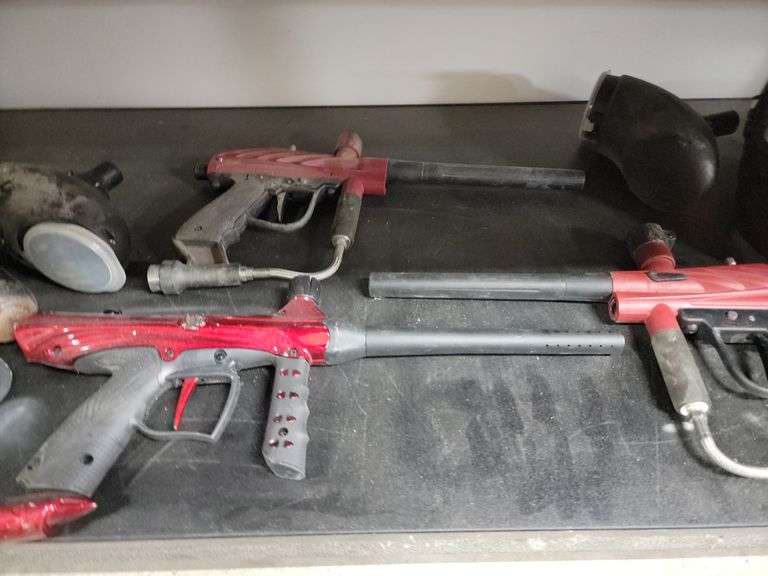Lot Vintage Paintball Guns & Gear Dixon's Auction at Crumpton
