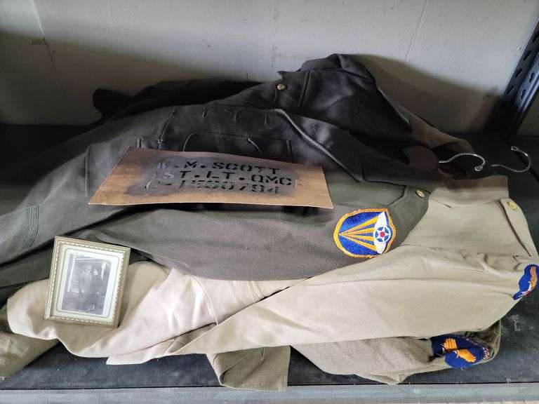 Lot Vintage Military Uniforms, Photos etc Dixon's Auction at Crumpton