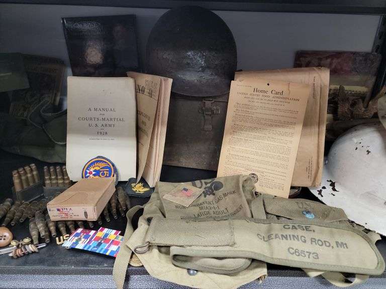 Lot Vintage Military Gear, Helmets, Shells, Manuals etc Dixon's