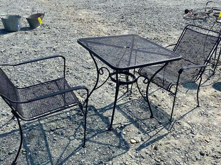 3pc wrought iron patio set Dixon's Auction at Crumpton