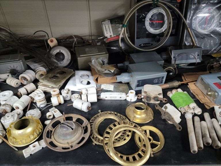 Lot Vintage / Antique Electrical Hardware, Insulators etc Dixon's