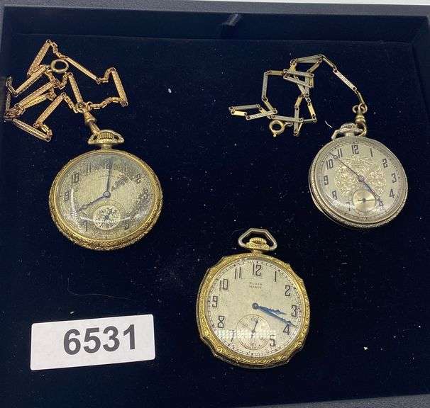Group of 3 Gold Filled Pocket Watches including Illinois Dixon's