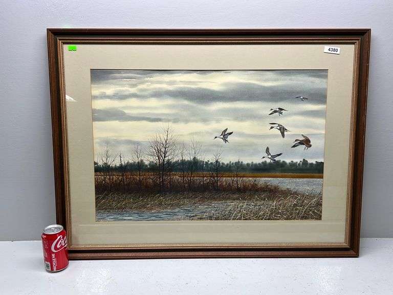 William Tyner watercolor waterfowl painting Dixon's Auction at Crumpton