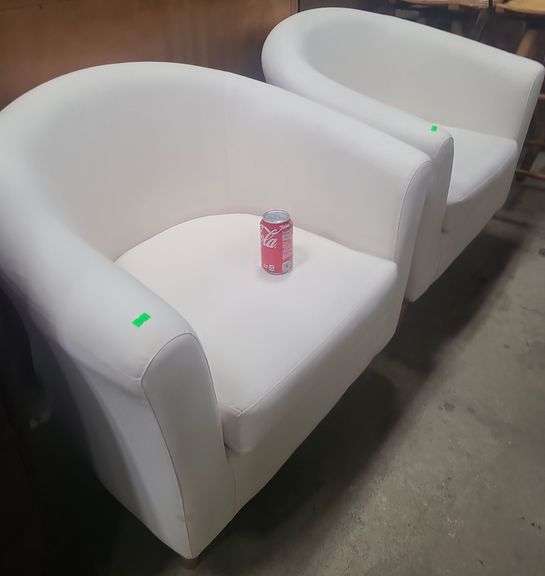 Pair White Club Chairs Dixon's Auction at Crumpton