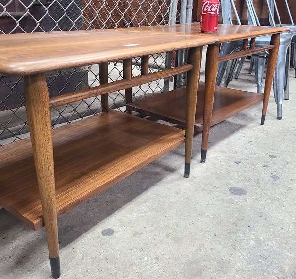 Pair Lane MCM End Tables, Marks On Tops Dixon's Auction at Crumpton