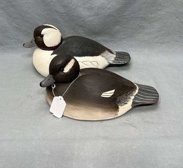 Pair Delbert "Cigar" Daisey Chincoteague Va Bufflehead Duck Decoys