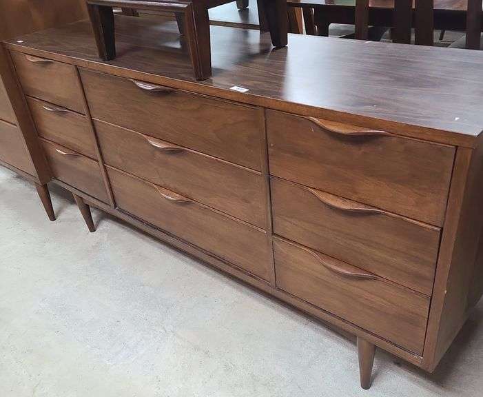 MCM Triple Dresser Credenza With Laminate Top And Mirror Dixon's