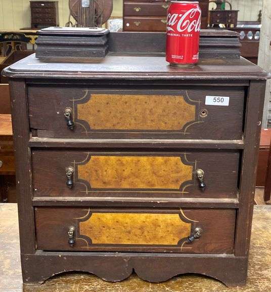 Victorian Painted Pine Child'S Dresser, Missing A Pull And Losses
