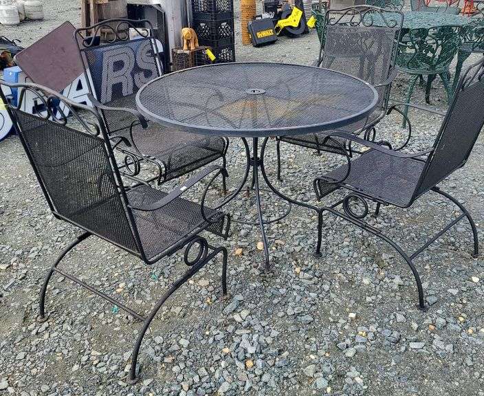 5Pc Wrought Iron Patio Set Dixon's Auction at Crumpton