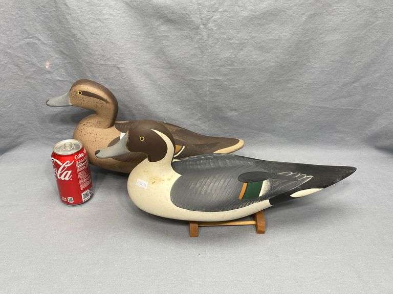 Pair Patrick Vincenti 1990 Pintail Duck Decoys Dixon's Auction at