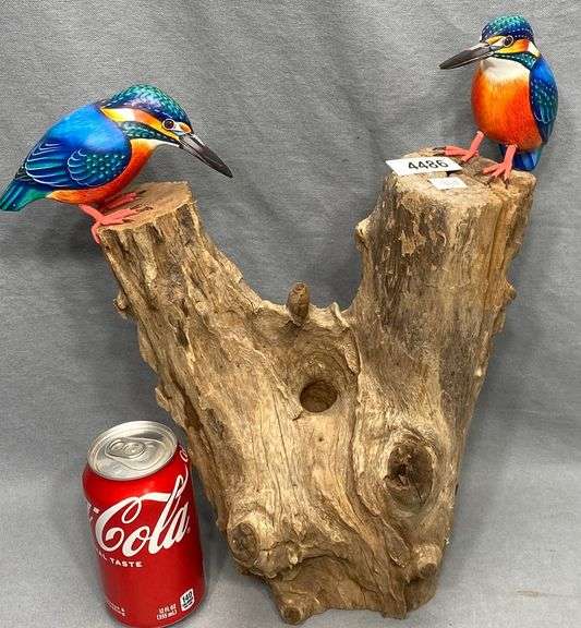 Kingfishers Carved Sculpture Dixon's Auction at Crumpton