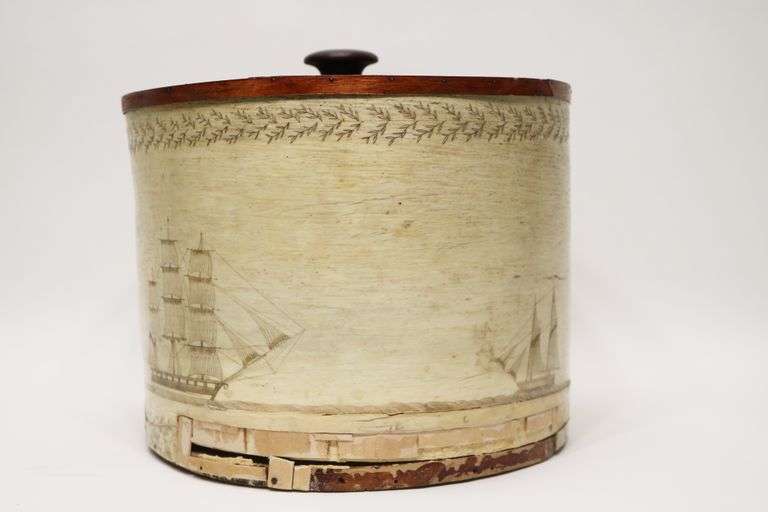 Sailor Made Scrimshaw Band Box Dixon #39 s Auction at Crumpton Sailor Made Scrimshaw Band Box Dixon #39 s Auction at Crumpton