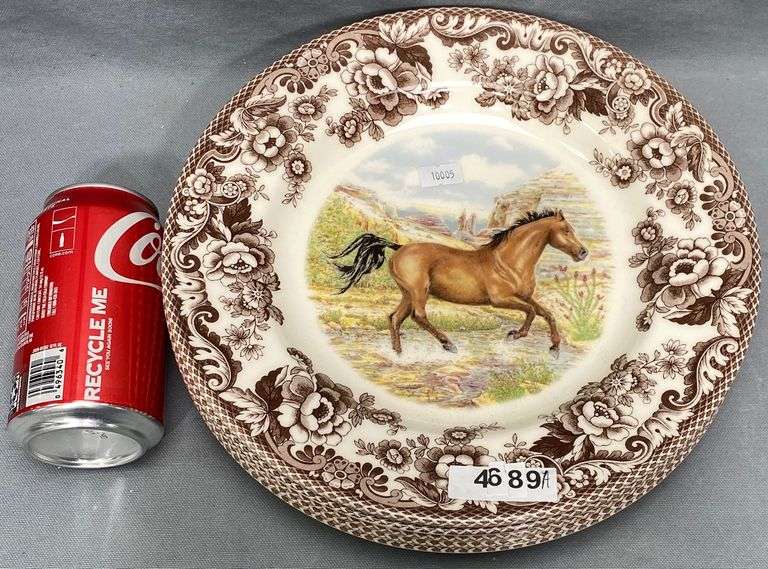 6 Spode Woodland Horse Porcelain Plates Dixon's Auction at Crumpton