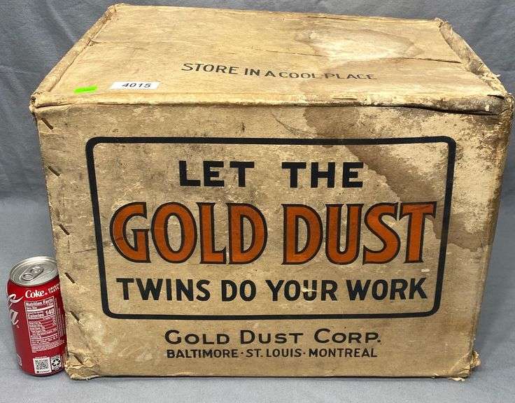 Antique Gold Dust Cardboard Advertising Box Dixon's Auction at Crumpton