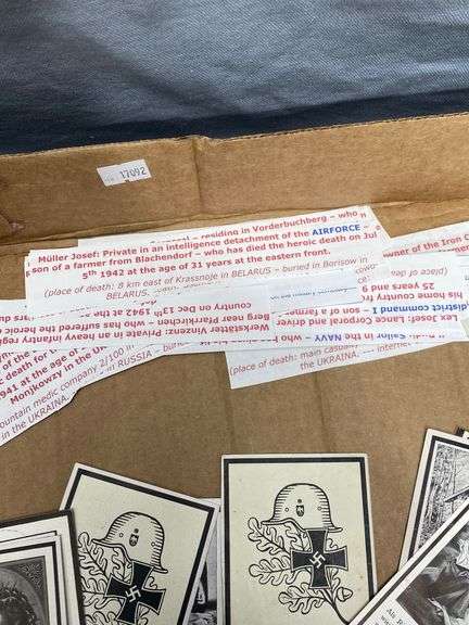 Lot Of WWII German Military Ephemera Including Death Cards - Dixon's ...