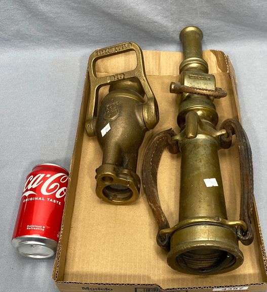 2 Antique Brass Fire NozzlesAkron & Larkin Dixon's Auction at Crumpton