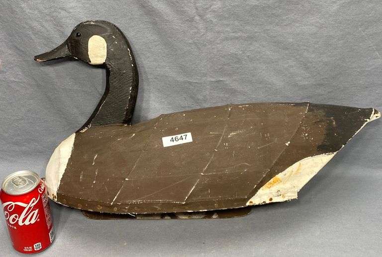 Canvas Covered Canada Goose Decoy-Info On Underside - Dixon's Auction