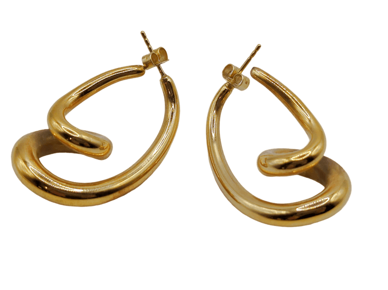 14Kt Gold Swirl Post Earrings 6.2G Dixon's Auction at Crumpton