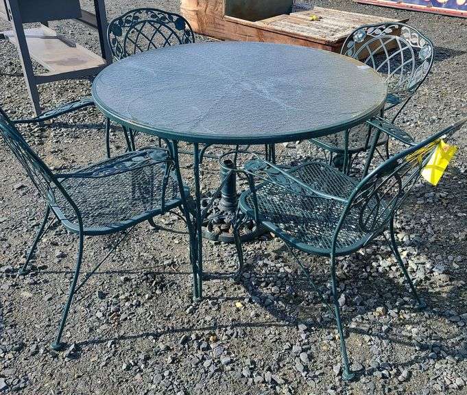6Pc Wrought Iron Patio Set Dixon's Auction at Crumpton