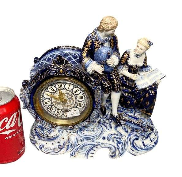 Antique German Porcelain Clock Dixon's Auction at Crumpton