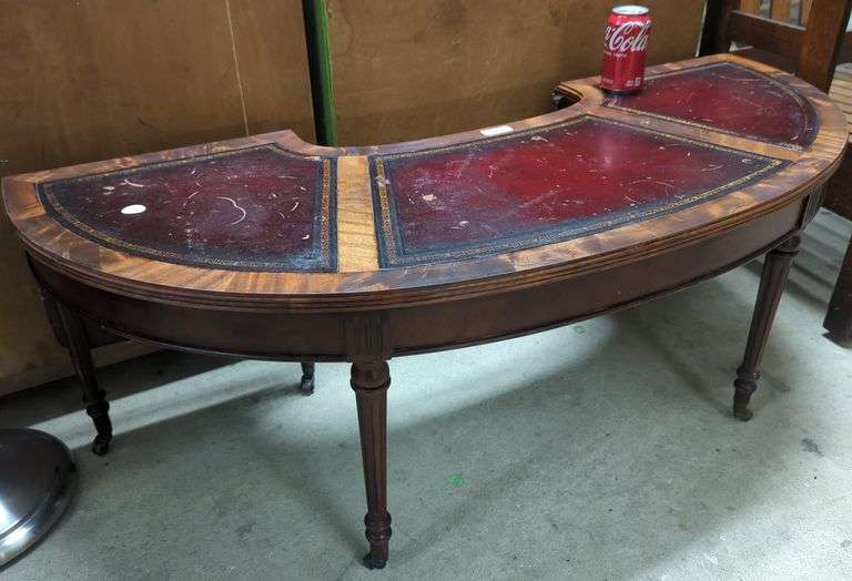 Leather Top Table, AsIs Dixon's Auction at Crumpton