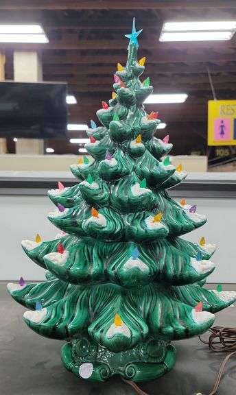 Large Vintage Ceramic Light Up Christmas Tree - Dixon's Auction at Crumpton