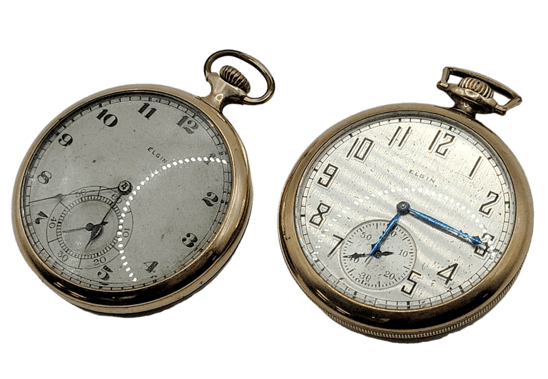 2 Gold Filled Vintage Elgin Pocket Watches Dixon's Auction at Crumpton