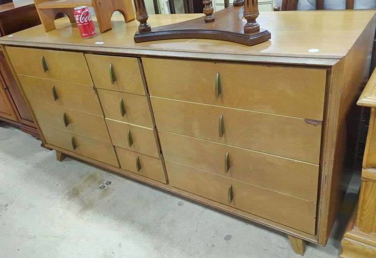 MCM Triple Dresser Credenza, Minor Chips Dixon's Auction at Crumpton