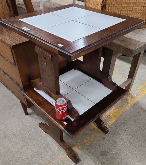 Pair Tile Top End Tables Dixon's Auction at Crumpton