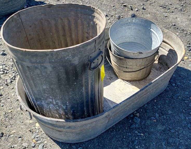 Galvanized Buckets And Pails Lot Dixon's Auction at Crumpton