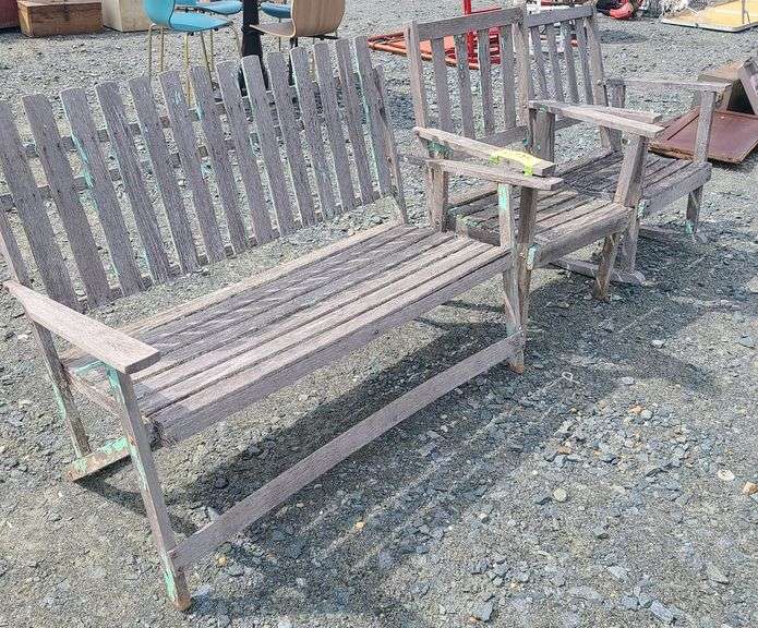 3Pc Wooden Patio Set Dixon's Auction at Crumpton