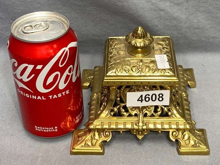 Antique Brass Inkwell Dixon's Auction at Crumpton