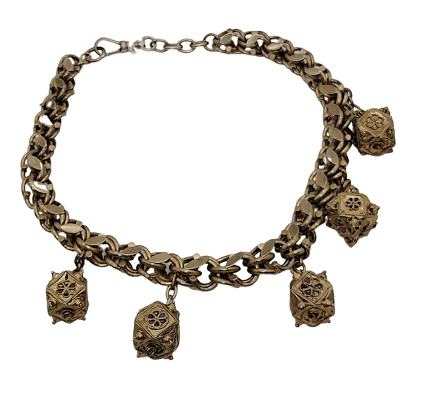 800 Silver Vintage Watch Fob/Charm Necklace (70.5G) Dixon's Auction